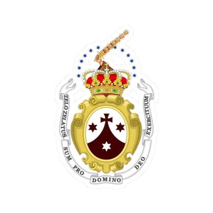 Coat of Arms of Discalced Carmelites Order (Spain) (Coat of Arms) STICKER Vinyl Kiss-Cut Decal 2 Inch White - The Sticker Space