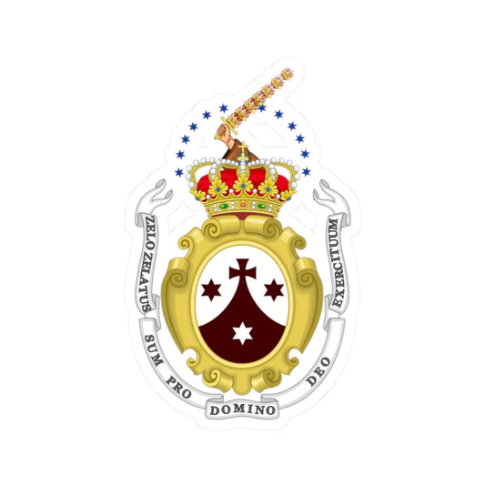 Coat of Arms of Discalced Carmelites Order (Spain) (Coat of Arms) STICKER Vinyl Kiss-Cut Decal 2 Inch White - The Sticker Space