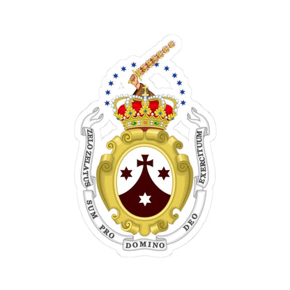 Coat of Arms of Discalced Carmelites Order (Spain) (Coat of Arms) STICKER Vinyl Kiss-Cut Decal 3 Inch White - The Sticker Space