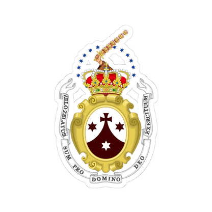 Coat of Arms of Discalced Carmelites Order (Spain) (Coat of Arms) STICKER Vinyl Kiss-Cut Decal 4 Inch White - The Sticker Space
