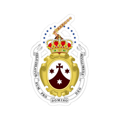 Coat of Arms of Discalced Carmelites Order (Spain) (Coat of Arms) STICKER Vinyl Kiss-Cut Decal 6 Inch White - The Sticker Space