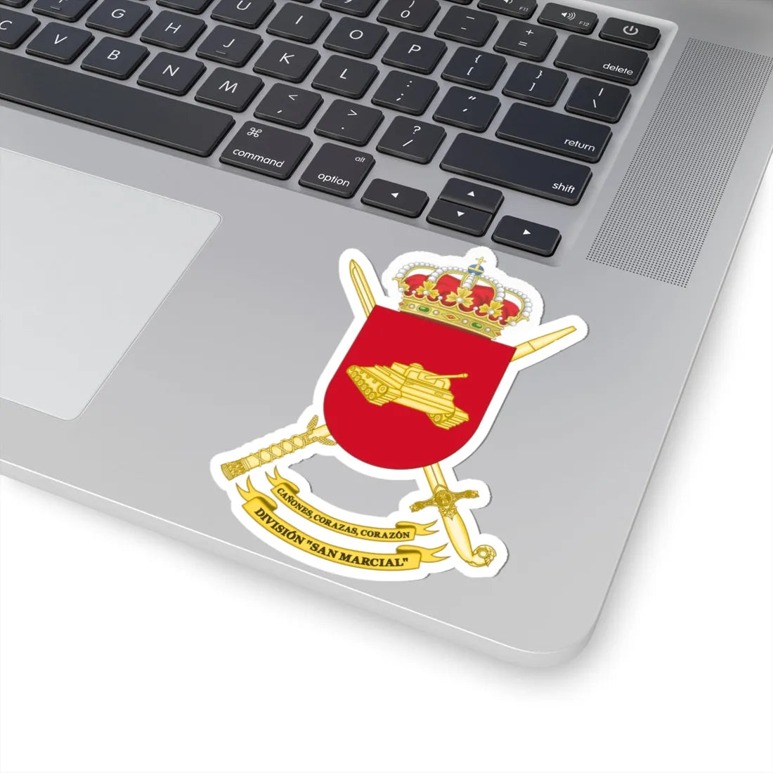 Coat of Arms of Division San Marcial (Spain) (Coat of Arms) STICKER Vinyl Kiss-Cut Decal - The Sticker Space