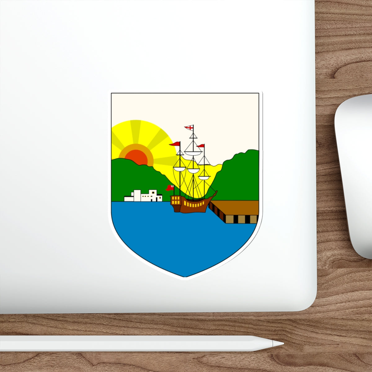 Coat of Arms of Dominica (1909–1961) STICKER Vinyl Die-Cut Decal-The Sticker Space