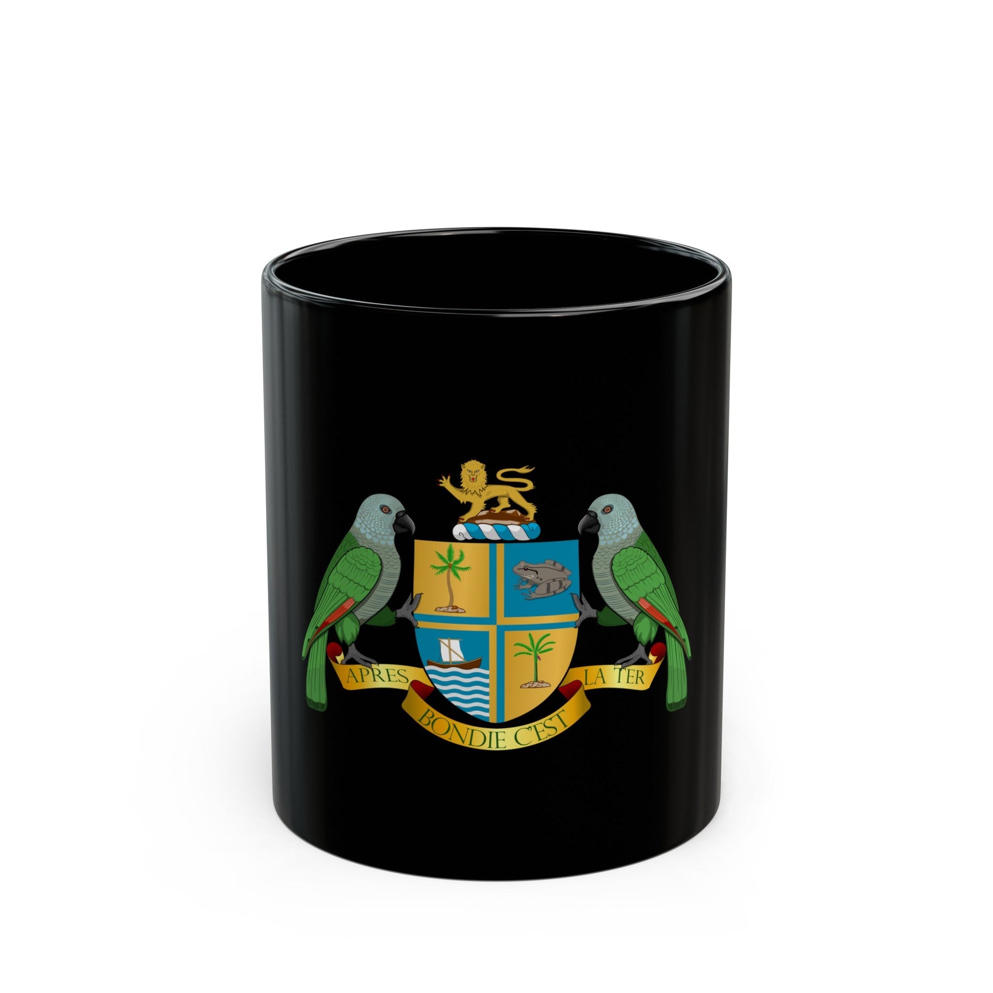 Coat of arms of Dominica - Black Coffee Mug-11oz-The Sticker Space