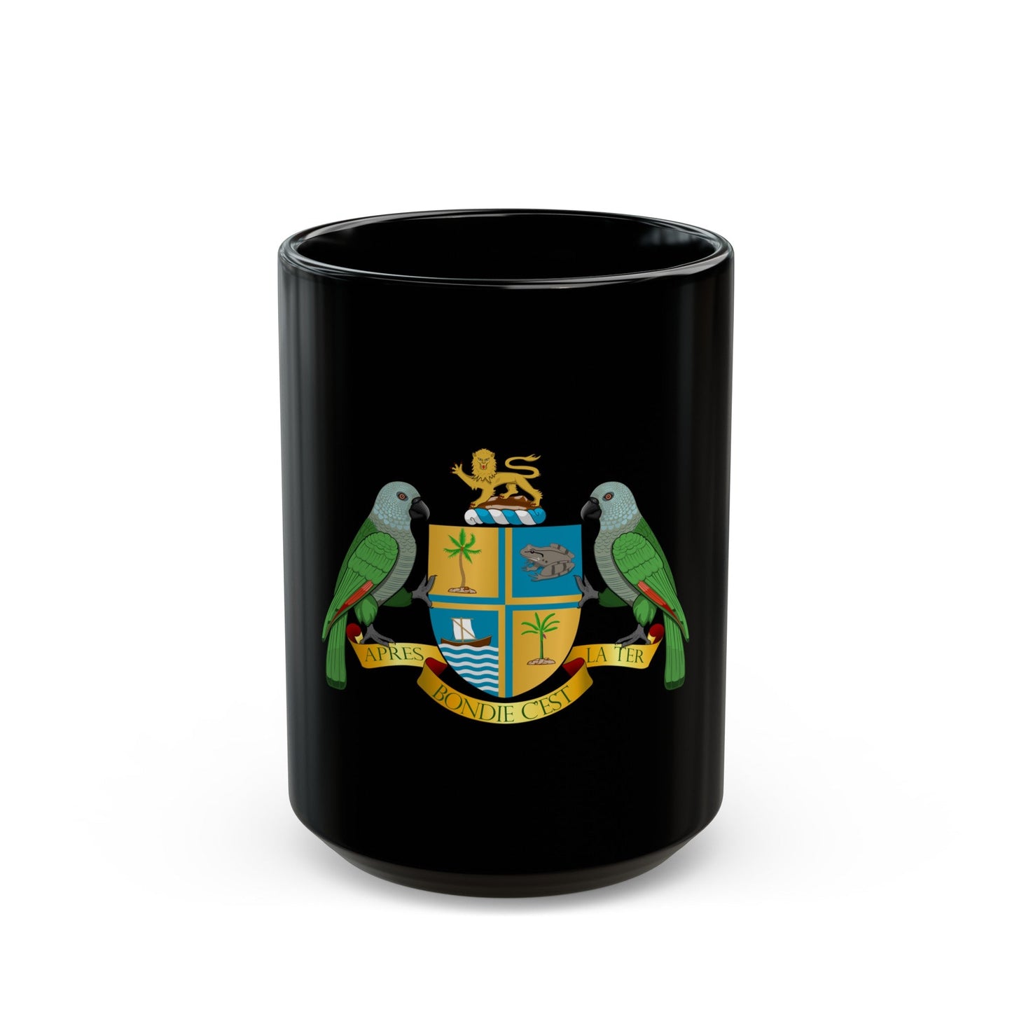 Coat of arms of Dominica - Black Coffee Mug-15oz-The Sticker Space