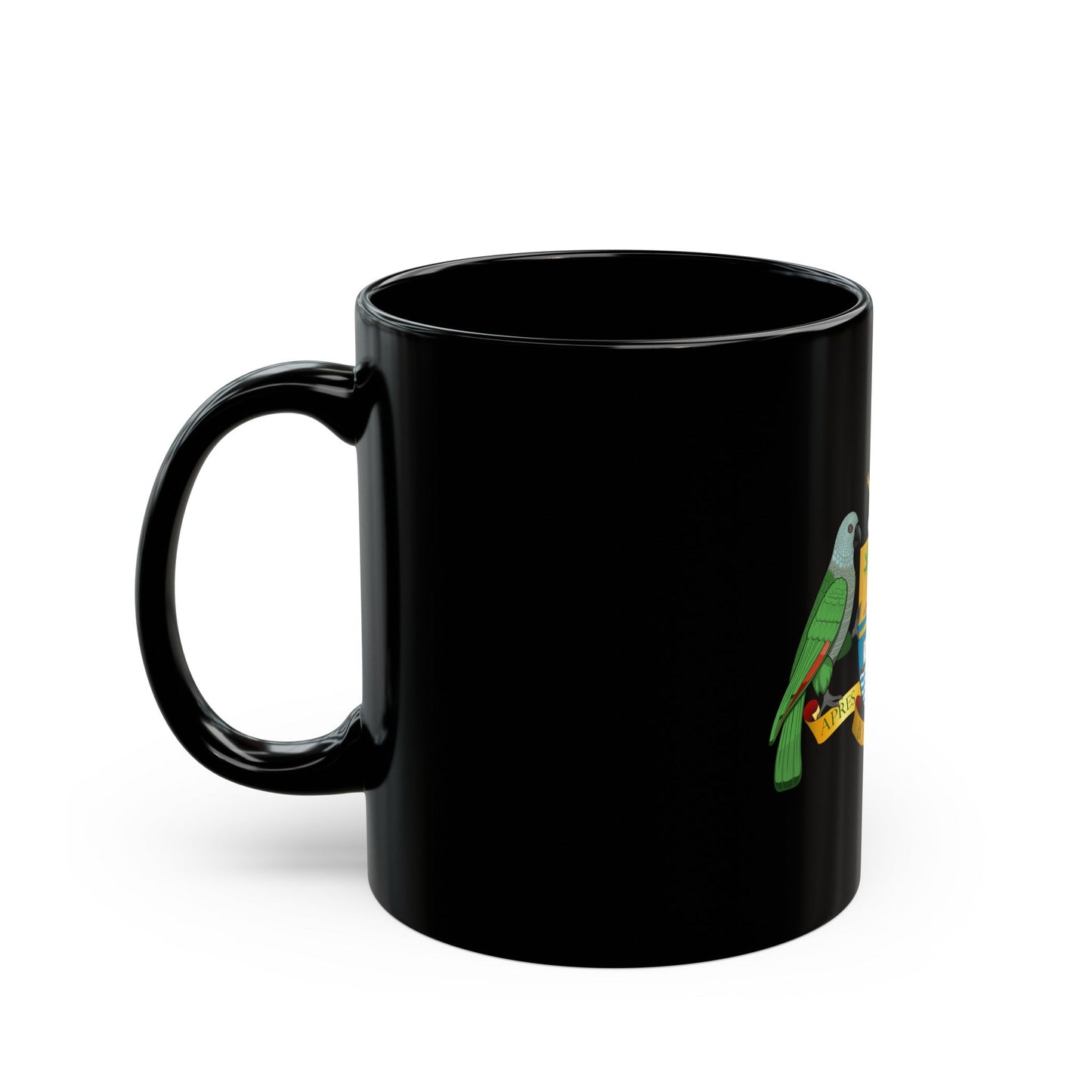 Coat of arms of Dominica - Black Coffee Mug-The Sticker Space