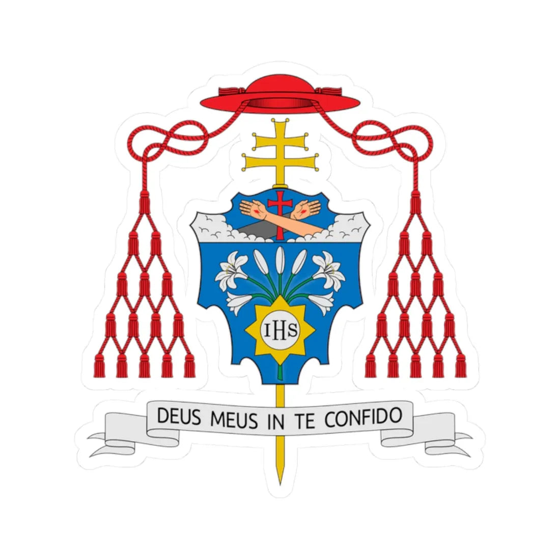 Coat of arms of Dominique Joseph Mathieu cardinal (Iran) (Coat of Arms) STICKER Vinyl Kiss-Cut Decal 2 Inch White - The Sticker Space
