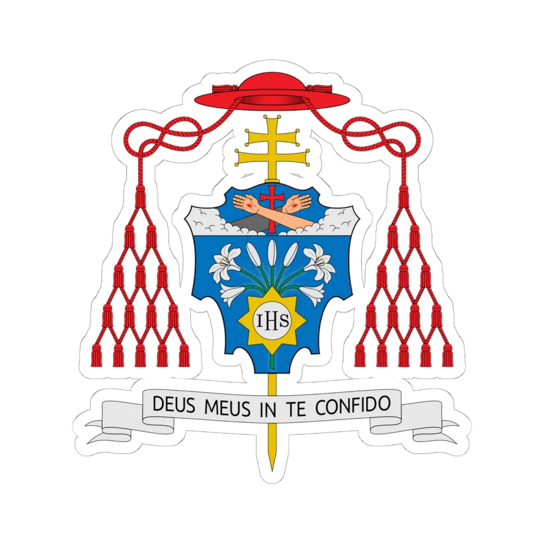 Coat of arms of Dominique Joseph Mathieu cardinal (Iran) (Coat of Arms) STICKER Vinyl Kiss-Cut Decal 6 Inch White - The Sticker Space