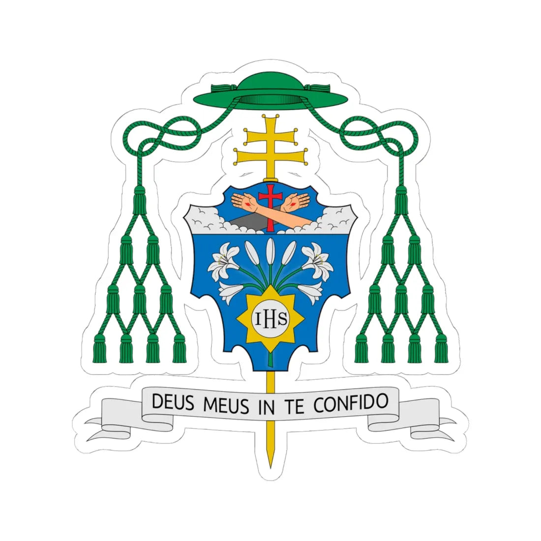 Coat of arms of Dominique Joseph Mathieu (Iran) (Coat of Arms) STICKER Vinyl Kiss-Cut Decal 6 Inch White - The Sticker Space