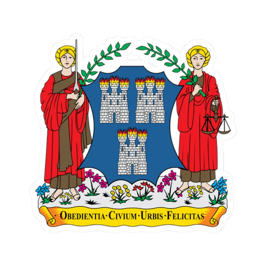 Coat-of-arms-of-Dublin (Ireland) (Coat of Arms) STICKER Vinyl Kiss-Cut Decal 2 Inch White - The Sticker Space