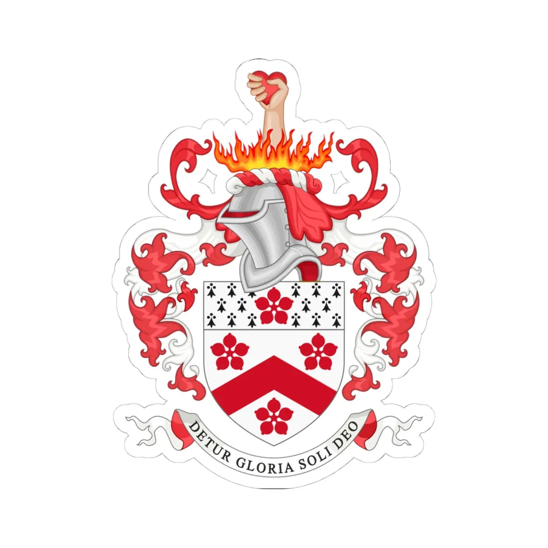 Coat of Arms of Dulwich College (England) (Coat of Arms) STICKER Vinyl Kiss-Cut Decal 4 Inch White - The Sticker Space