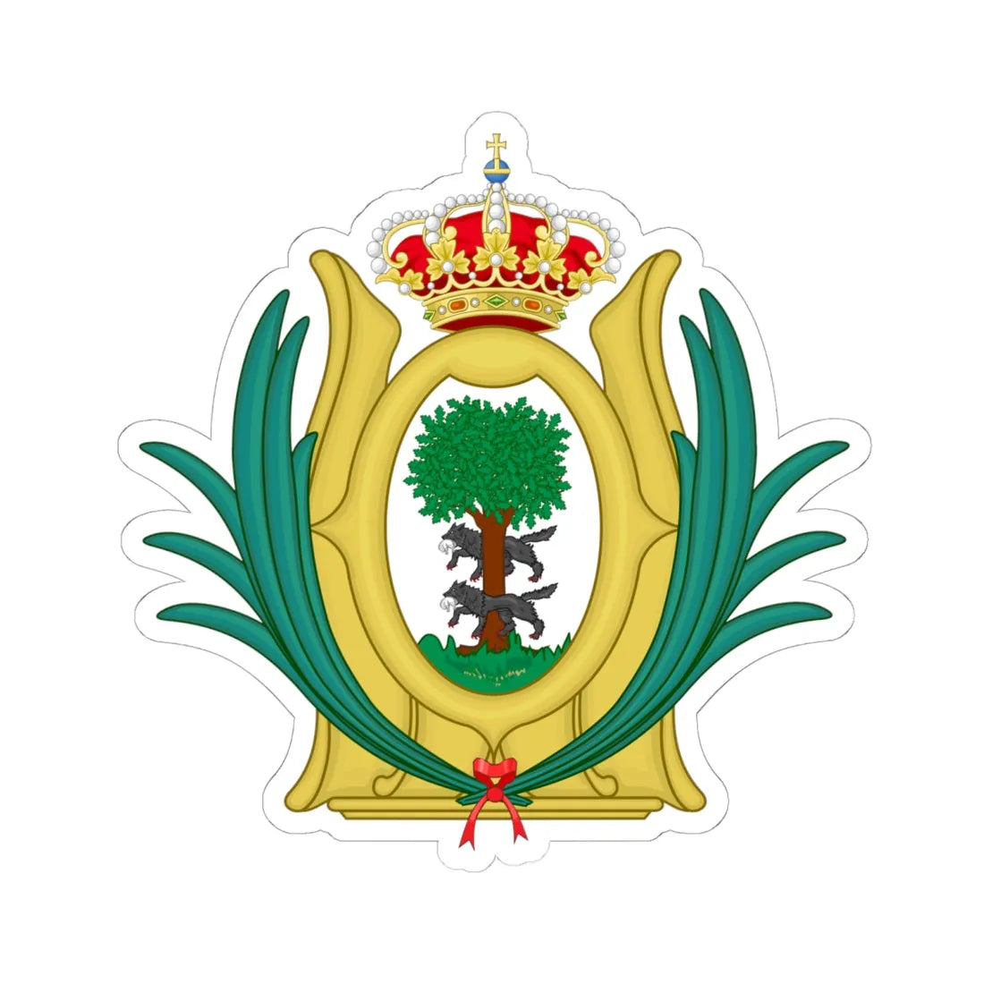 Coat of Arms of Durango State (Spain) (Coat of Arms) STICKER Vinyl Kiss-Cut Decal 6 Inch White - The Sticker Space