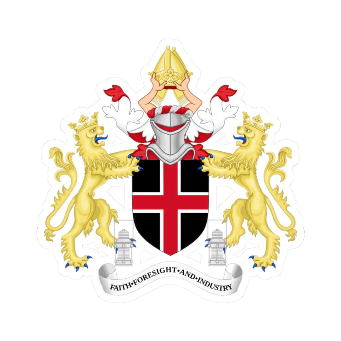 Coat of arms of Durham (England) (Coat of Arms) STICKER Vinyl Kiss-Cut Decal 2 Inch White - The Sticker Space