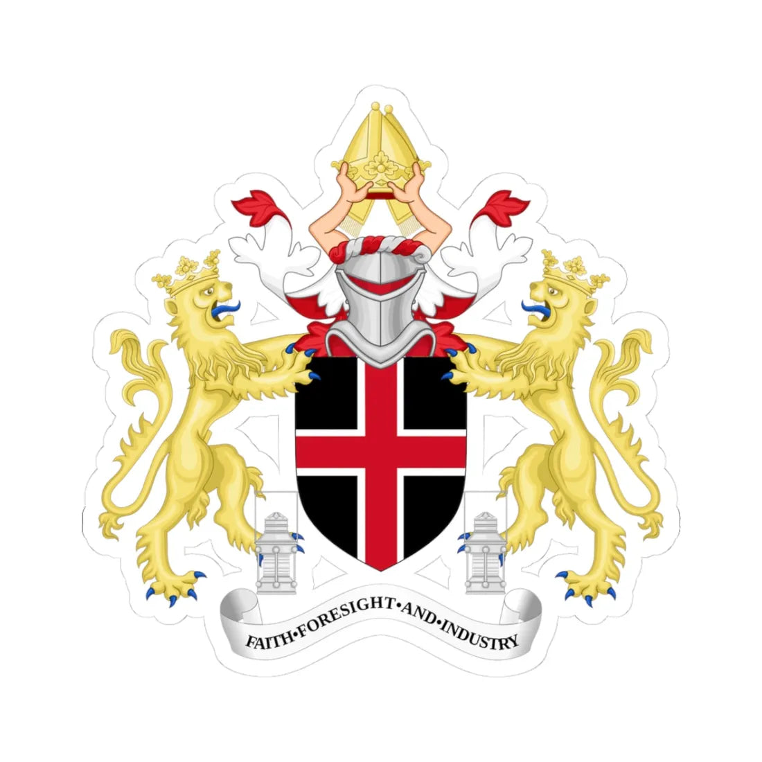 Coat of arms of Durham (England) (Coat of Arms) STICKER Vinyl Kiss-Cut Decal 3 Inch White - The Sticker Space