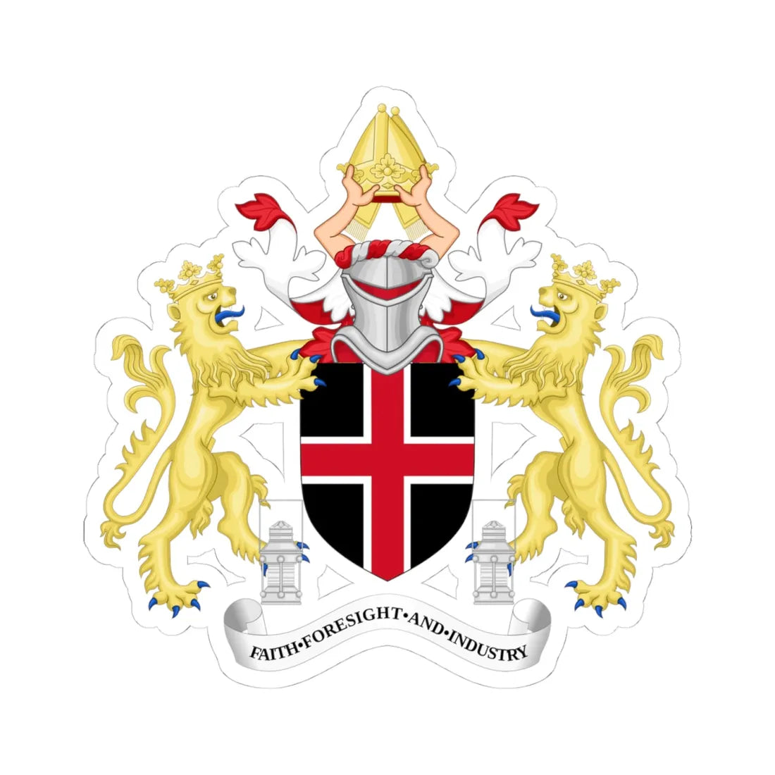 Coat of arms of Durham (England) (Coat of Arms) STICKER Vinyl Kiss-Cut Decal 4 Inch White - The Sticker Space