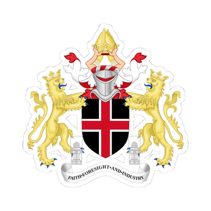 Coat of arms of Durham (England) (Coat of Arms) STICKER Vinyl Kiss-Cut Decal 4 Inch White - The Sticker Space