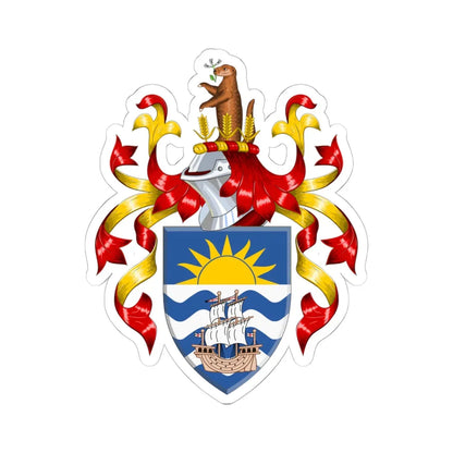 Coat of arms of East Devon District Council (England) (Coat of Arms) STICKER Vinyl Kiss-Cut Decal 6 Inch White - The Sticker Space