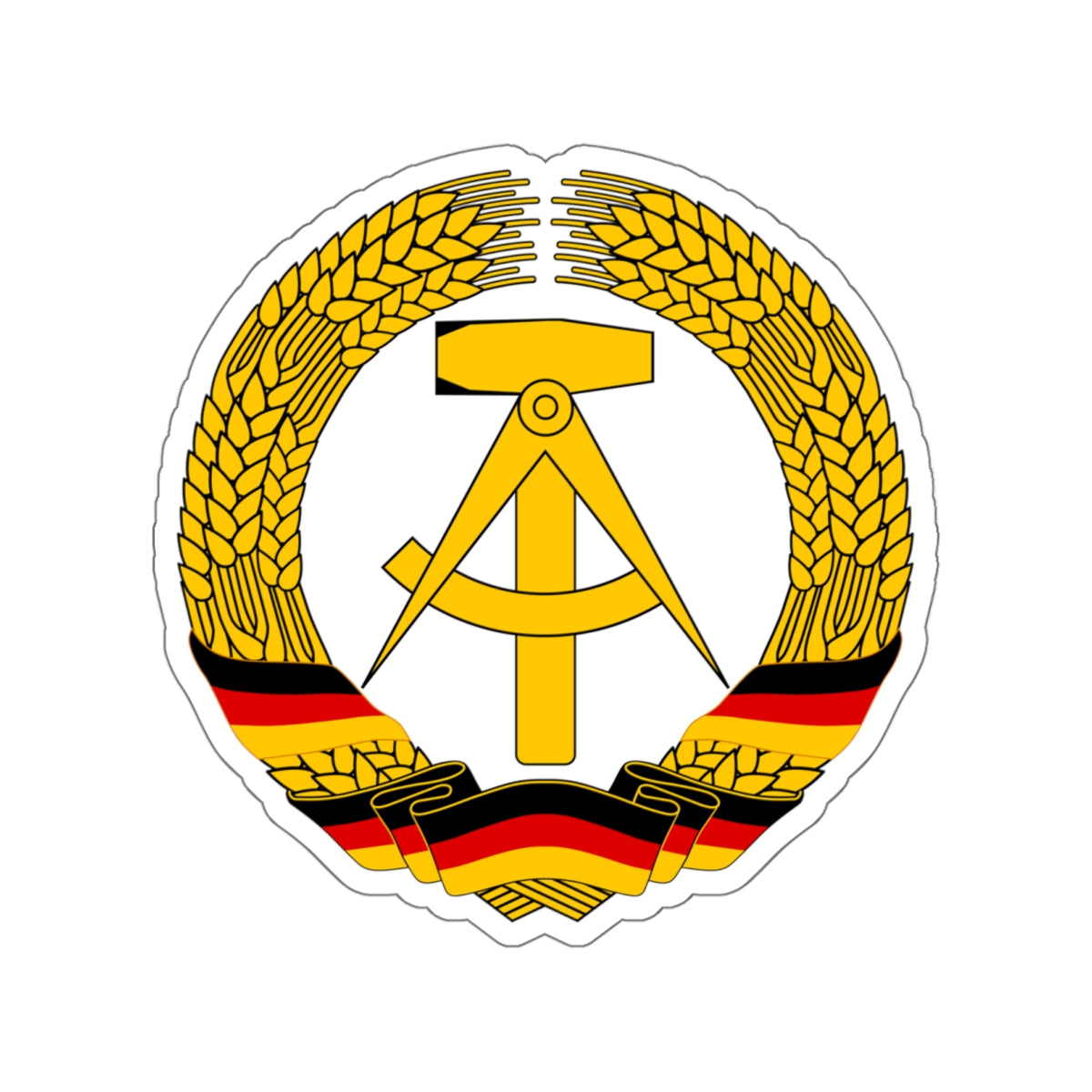 Coat of Arms of East Germany (1953-1955) STICKER Vinyl Die-Cut Decal-White-The Sticker Space