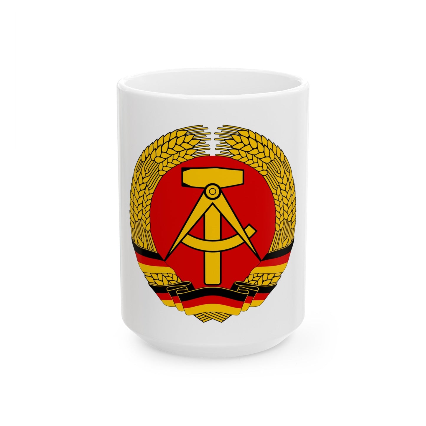 Coat of arms of East Germany - White Coffee Mug-15oz-The Sticker Space