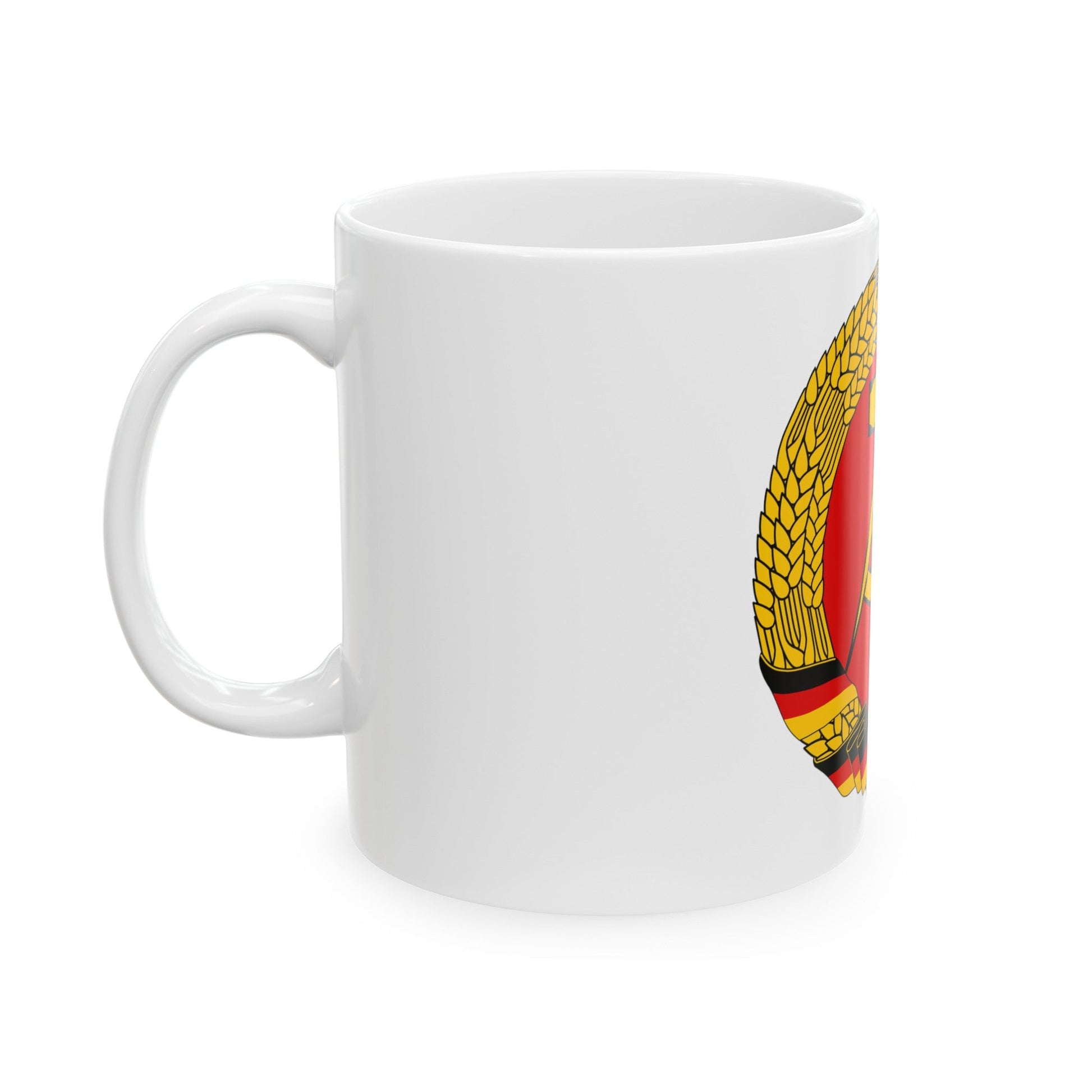 Coat of arms of East Germany - White Coffee Mug-The Sticker Space