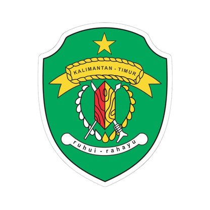 Coat of arms of East Kalimantan (Indonesia) (Coat of Arms) STICKER Vinyl Kiss-Cut Decal 6 Inch White - The Sticker Space