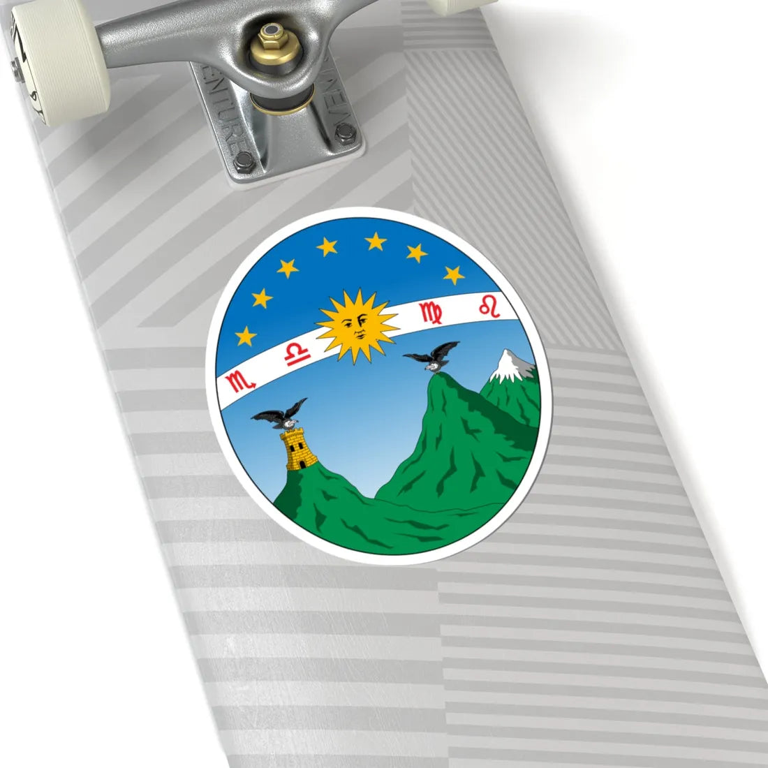 Coat of arms of Ecuador 1835 (Ecuador) (Coat of Arms) STICKER Vinyl Kiss-Cut Decal - The Sticker Space