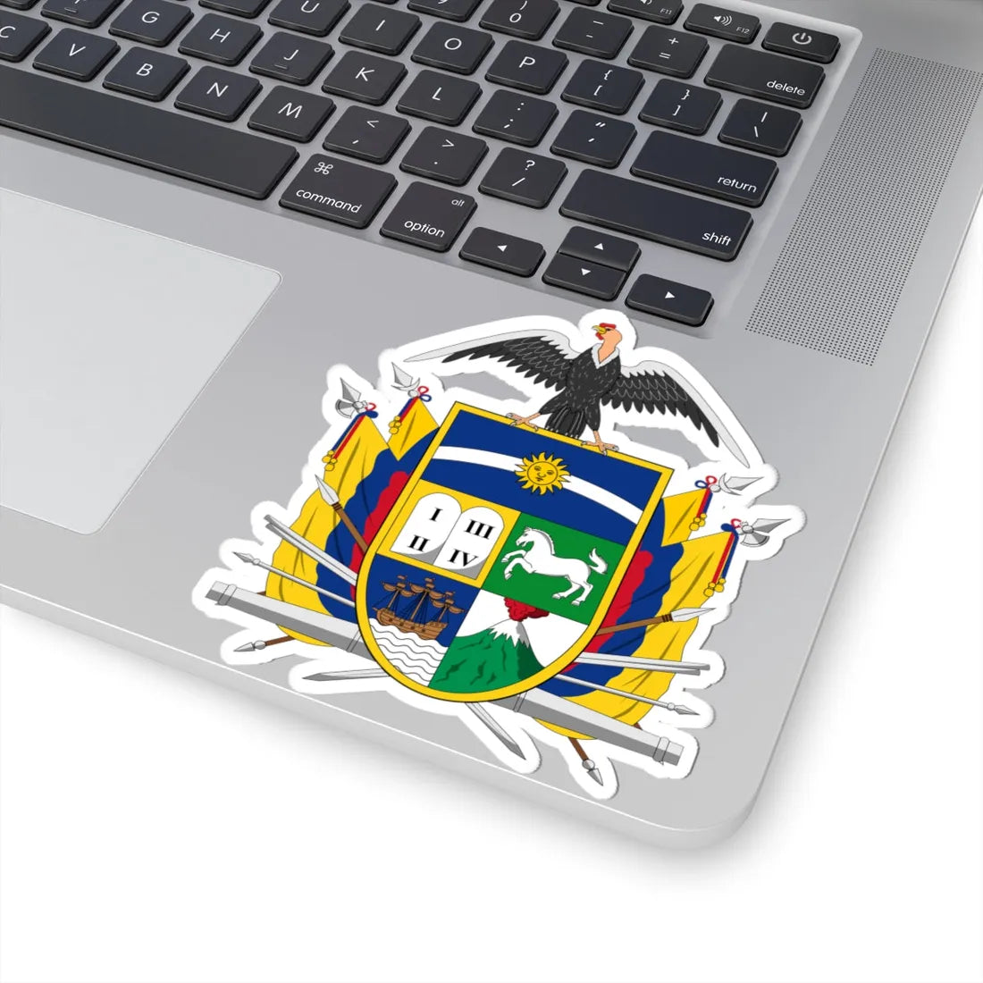 Coat of arms of Ecuador 1843 (Ecuador) (Coat of Arms) STICKER Vinyl Kiss-Cut Decal - The Sticker Space
