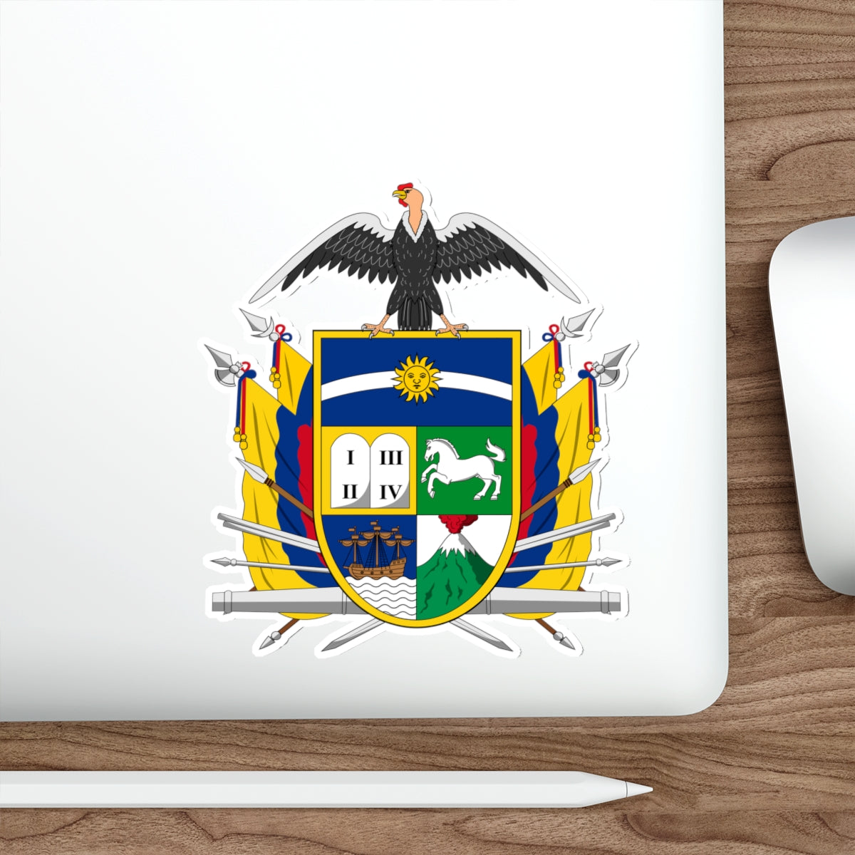 Coat of arms of Ecuador (1843) STICKER Vinyl Die-Cut Decal-The Sticker Space