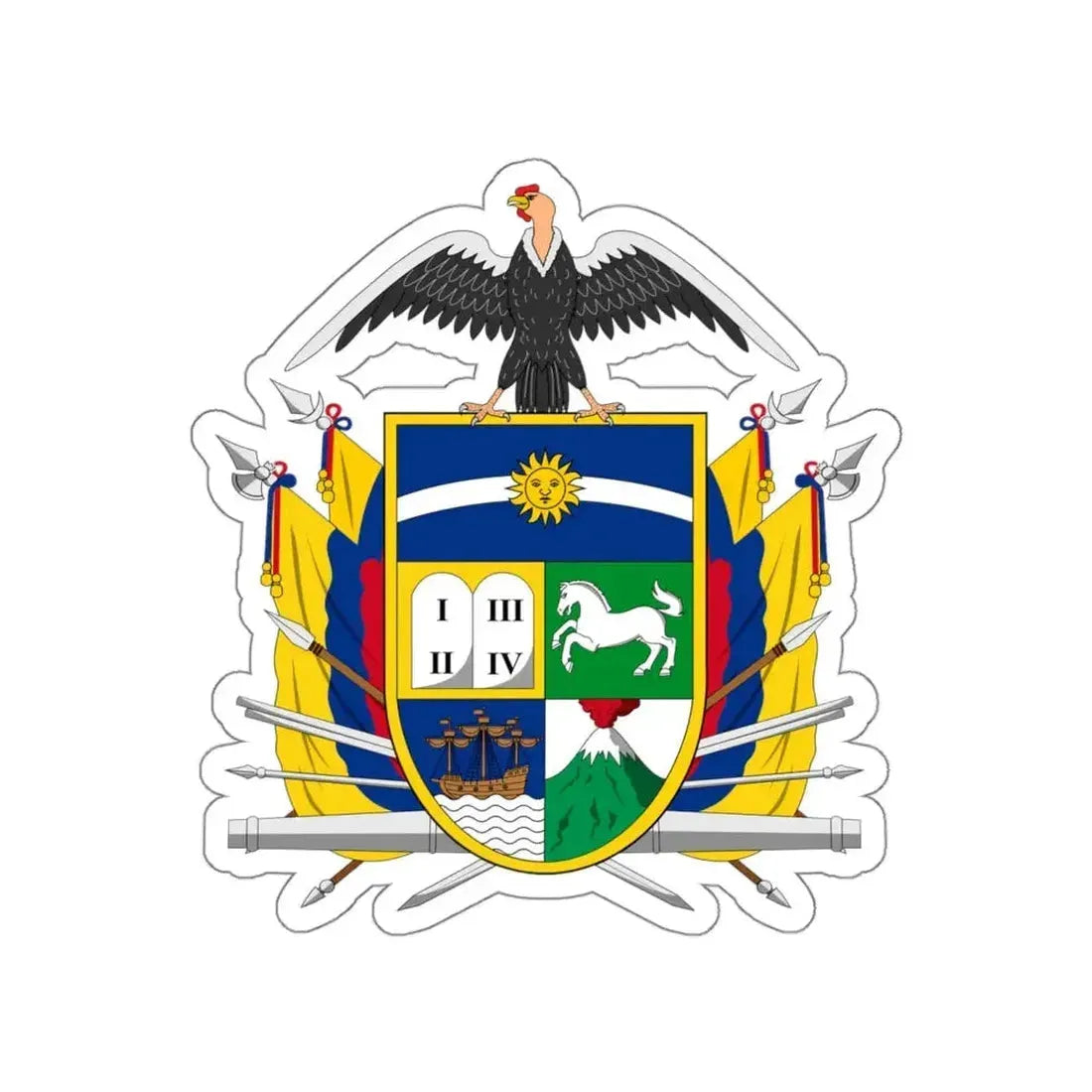 Coat of arms of Ecuador (1843) STICKER Vinyl Die-Cut Decal - The Sticker Space