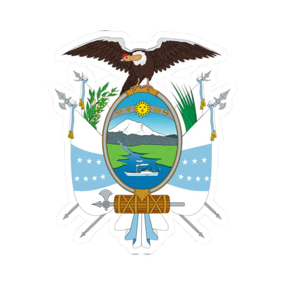 Coat of arms of Ecuador 1845 (Ecuador) (Coat of Arms) STICKER Vinyl Kiss-Cut Decal 2 Inch White - The Sticker Space