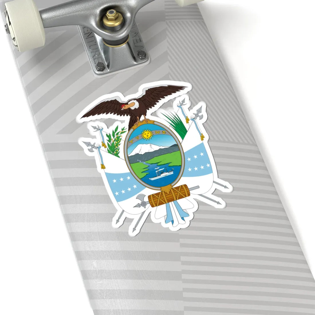 Coat of arms of Ecuador 1845 (Ecuador) (Coat of Arms) STICKER Vinyl Kiss-Cut Decal - The Sticker Space