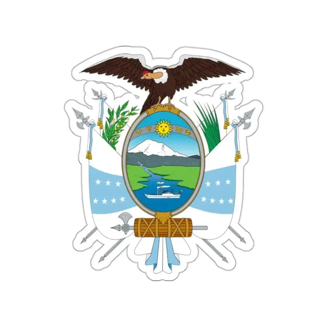 Coat of arms of Ecuador (1845) STICKER Vinyl Die-Cut Decal - The Sticker Space