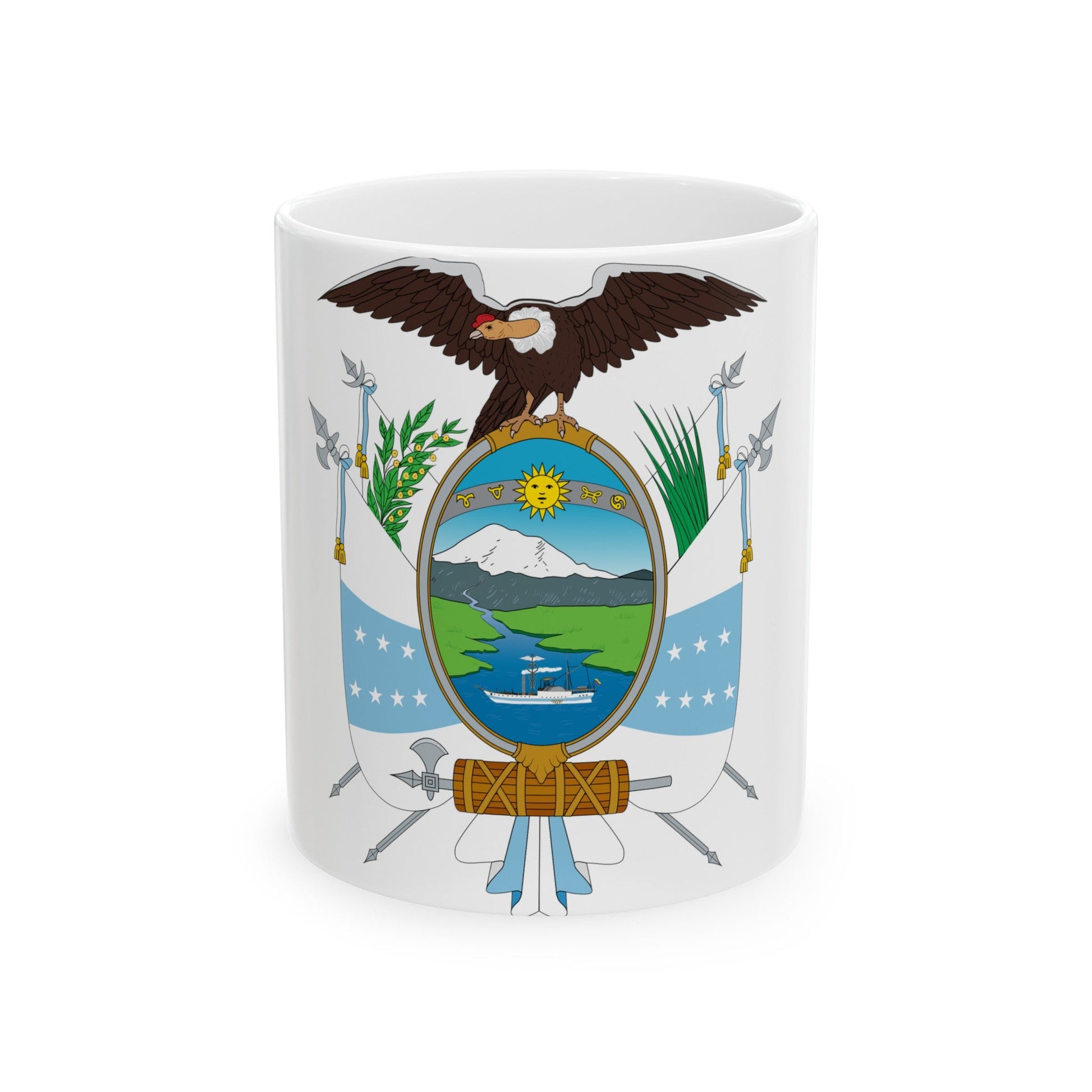 Coat of arms of Ecuador (1845) - White Coffee Mug-11oz-The Sticker Space