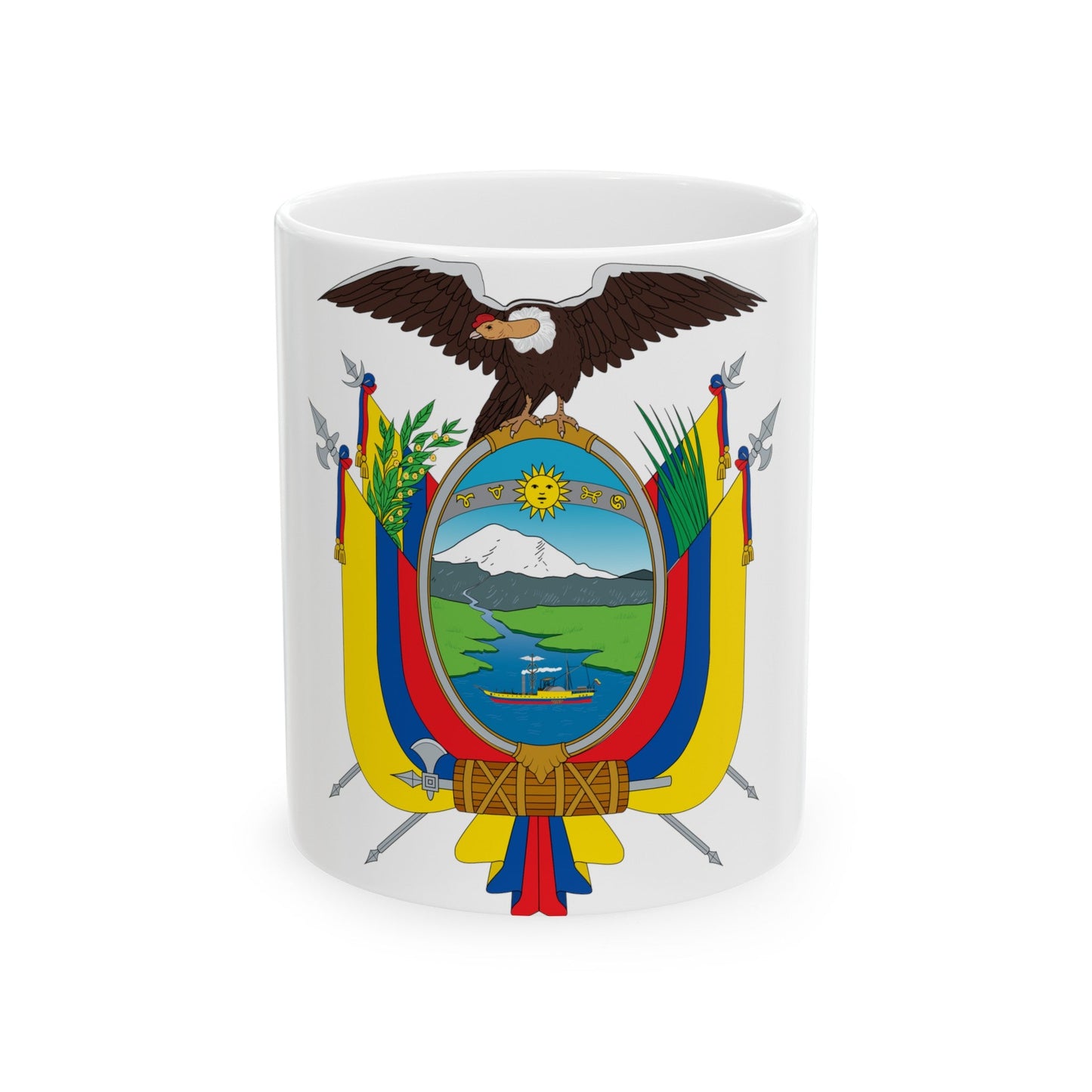 Coat of arms of Ecuador - White Coffee Mug-11oz-The Sticker Space