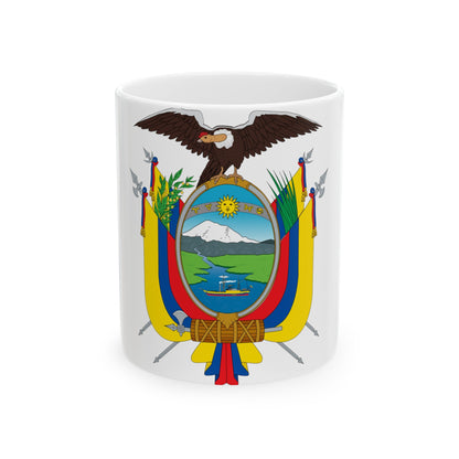 Coat of arms of Ecuador - White Coffee Mug-11oz-The Sticker Space