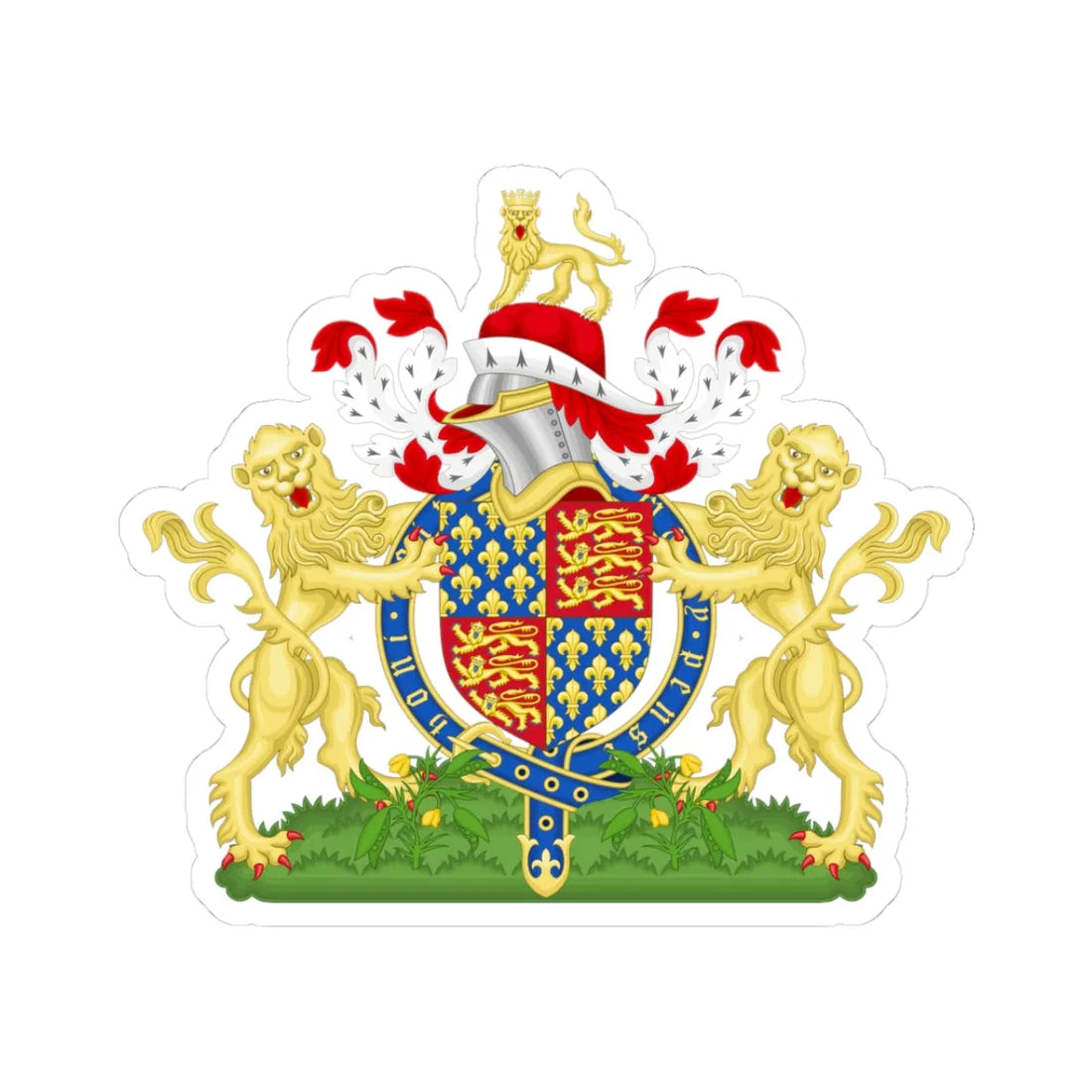 Coat of Arms of Edward III of England 1327-1377 Variant 1 (England) (Coat of Arms) STICKER Vinyl Kiss-Cut Decal 3 Inch White - The Sticker Space