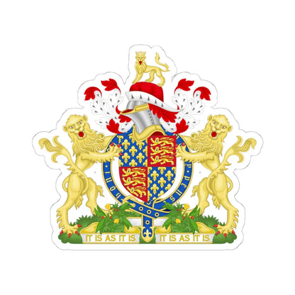 Coat of Arms of Edward III of England 1327-1377 Variant 1 with Motto (England) (Coat of Arms) STICKER Vinyl Kiss-Cut Decal 6 Inch White - The Sticker Space