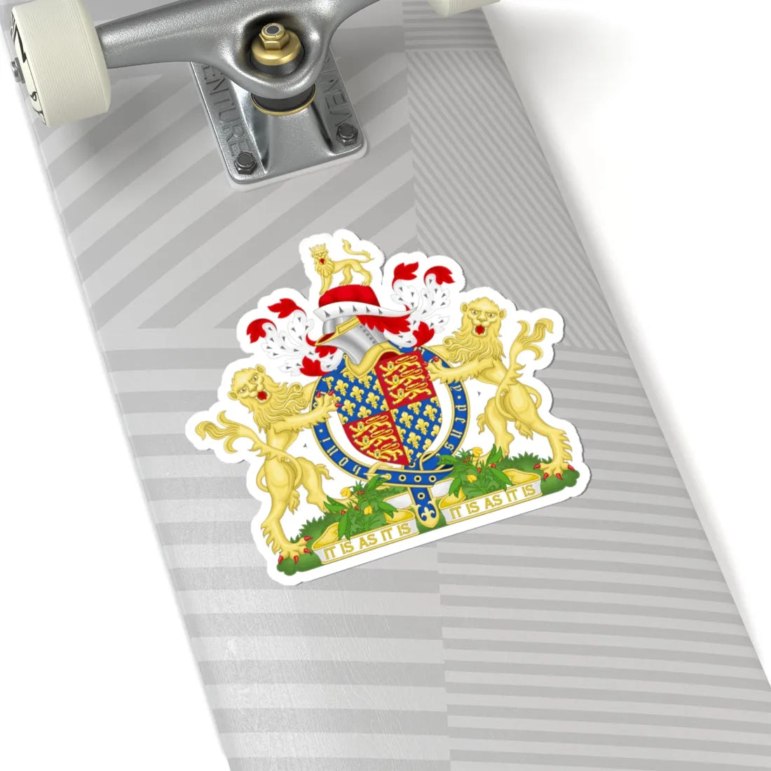 Coat of Arms of Edward III of England 1327-1377 Variant 1 with Motto (England) (Coat of Arms) STICKER Vinyl Kiss-Cut Decal - The Sticker Space