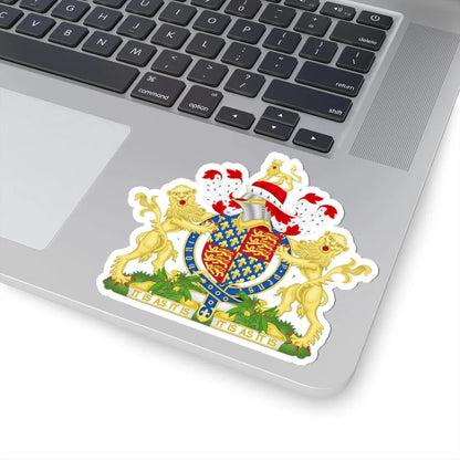 Coat of Arms of Edward III of England 1327-1377 Variant 1 with Motto (England) (Coat of Arms) STICKER Vinyl Kiss-Cut Decal - The Sticker Space