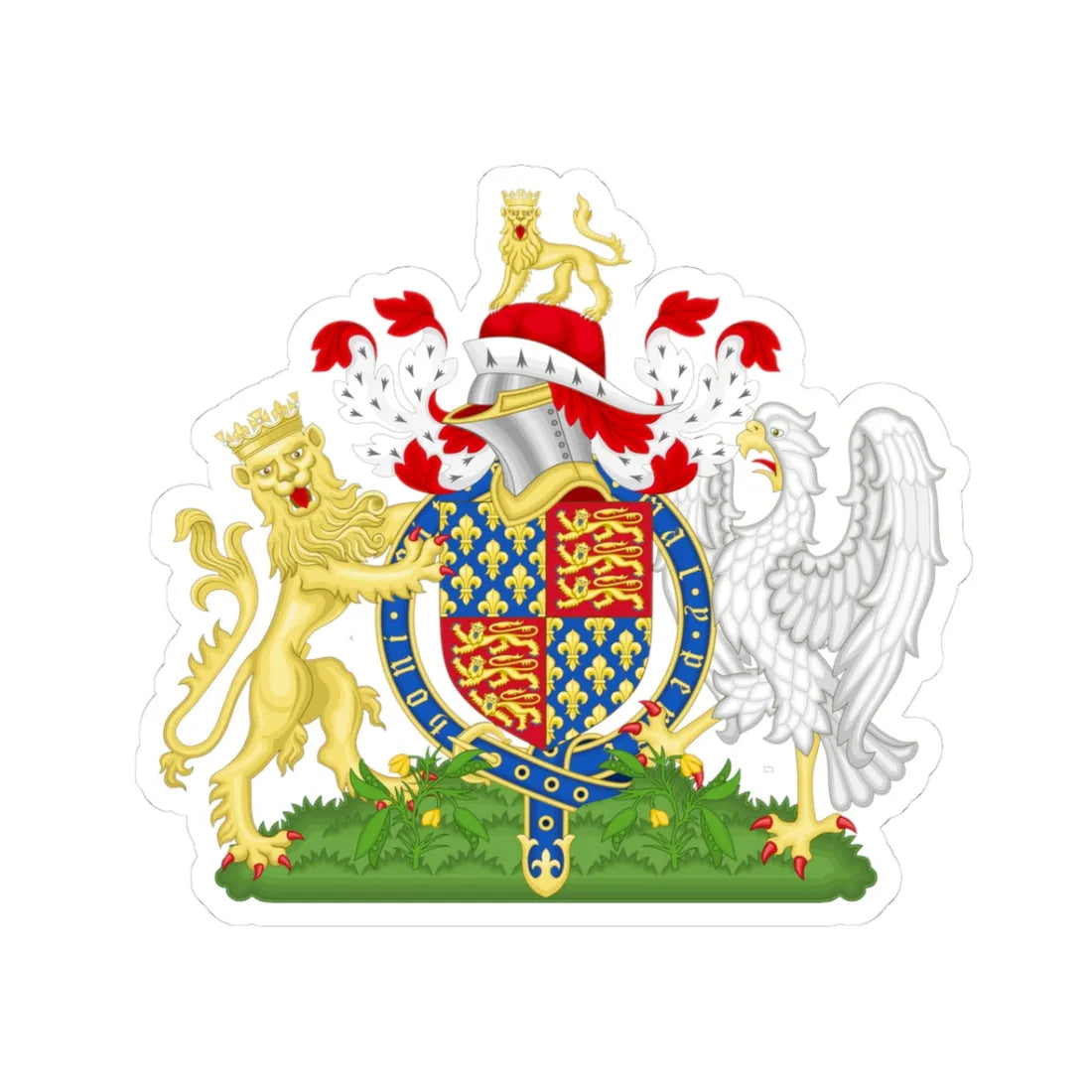 Coat of Arms of Edward III of England 1327-1377 Variant 2 (England) (Coat of Arms) STICKER Vinyl Kiss-Cut Decal 3 Inch White - The Sticker Space