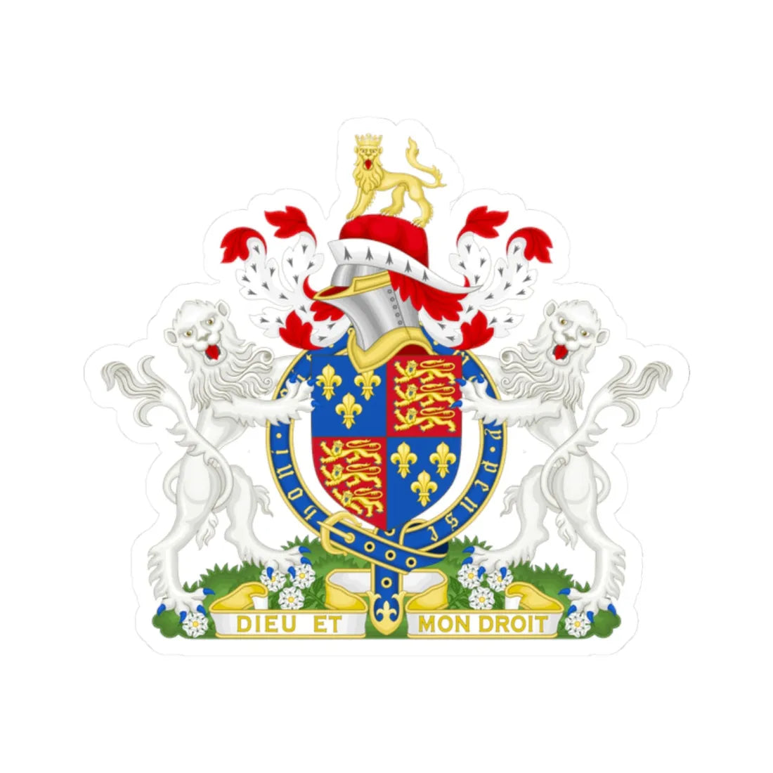 Coat of Arms of Edward IV of England 1461-1483 Variant Motto 1 (England) (Coat of Arms) STICKER Vinyl Kiss-Cut Decal - The Sticker Space