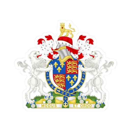 Coat of Arms of Edward IV of England 1461-1483 Variant Motto 2 (England) (Coat of Arms) STICKER Vinyl Kiss-Cut Decal 2 Inch White - The Sticker Space