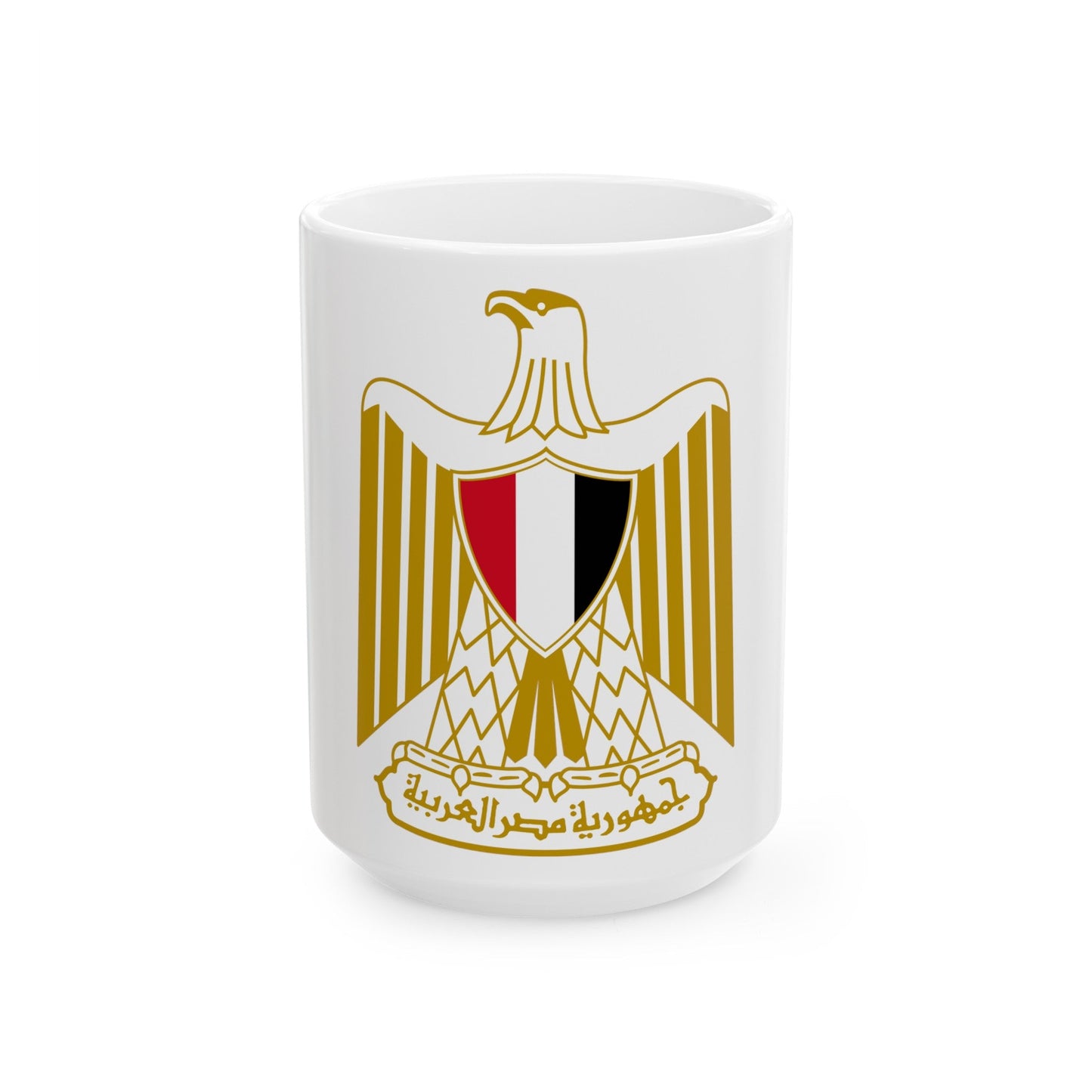 Coat of arms of Egypt (Official) - White Coffee Mug-15oz-The Sticker Space