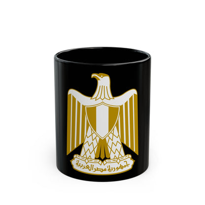 Coat of arms of Egypt (on flag) - Black Coffee Mug-11oz-The Sticker Space