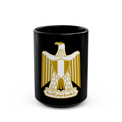 Coat of arms of Egypt (on flag) - Black Coffee Mug-15oz-The Sticker Space