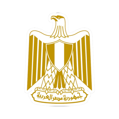 Coat of arms of Egypt on flag (Egypt) (Coat of Arms) STICKER Vinyl Kiss-Cut Decal 2 Inch White - The Sticker Space