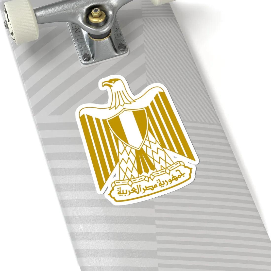 Coat of arms of Egypt on flag (Egypt) (Coat of Arms) STICKER Vinyl Kiss-Cut Decal - The Sticker Space