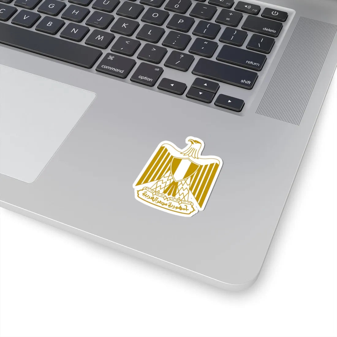 Coat of arms of Egypt on flag (Egypt) (Coat of Arms) STICKER Vinyl Kiss-Cut Decal - The Sticker Space
