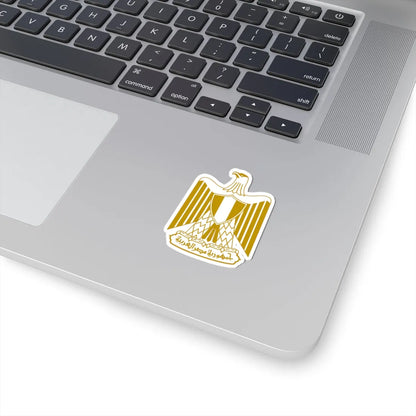Coat of arms of Egypt on flag (Egypt) (Coat of Arms) STICKER Vinyl Kiss-Cut Decal - The Sticker Space