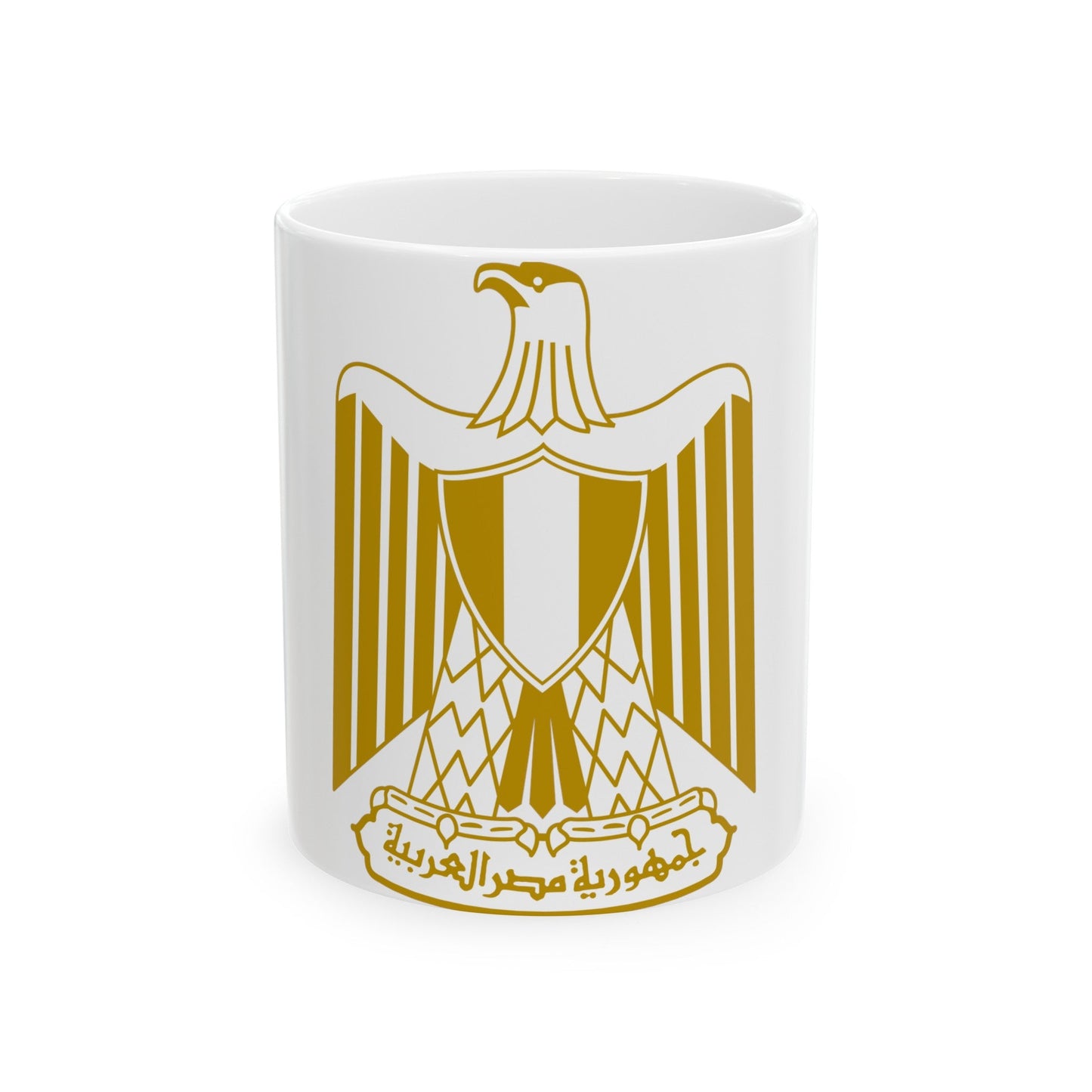 Coat of arms of Egypt (on flag) - White Coffee Mug-11oz-The Sticker Space